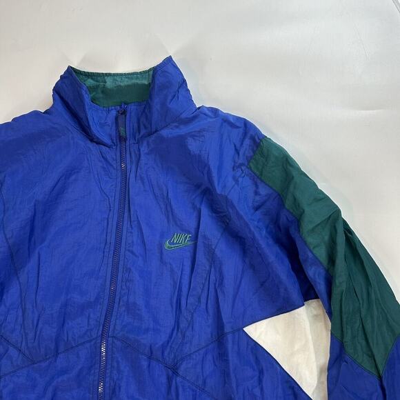 Vintage 90s Nike Full Zip Multicolor Colorblock Jacket Mens XLT - Picture 3 of 9